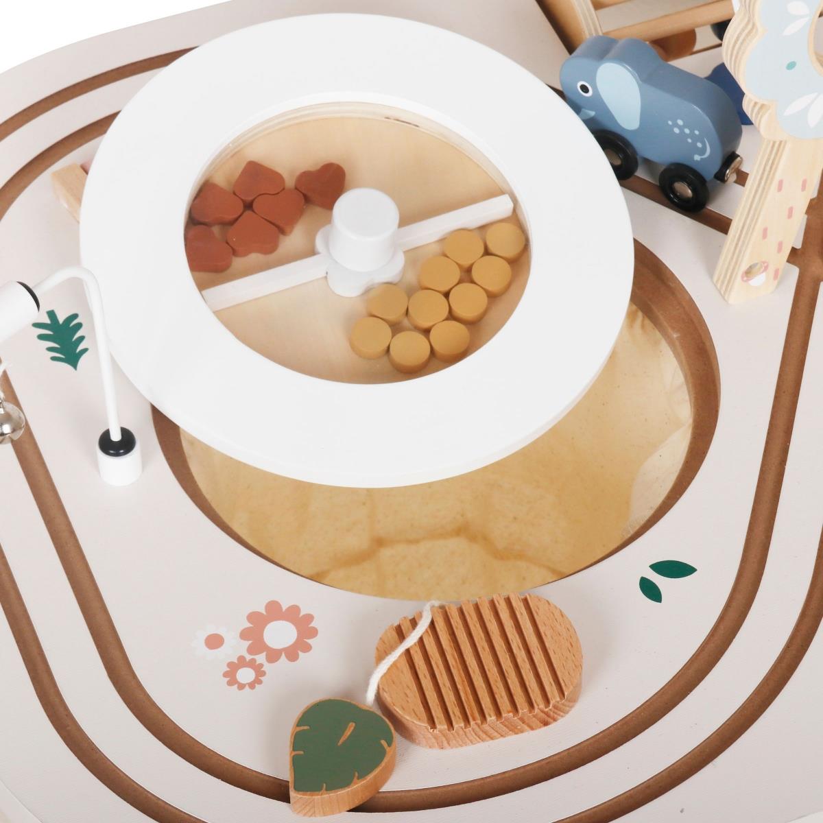 Izobraževalna lesena miza 10v1 z živalmi in vlakom