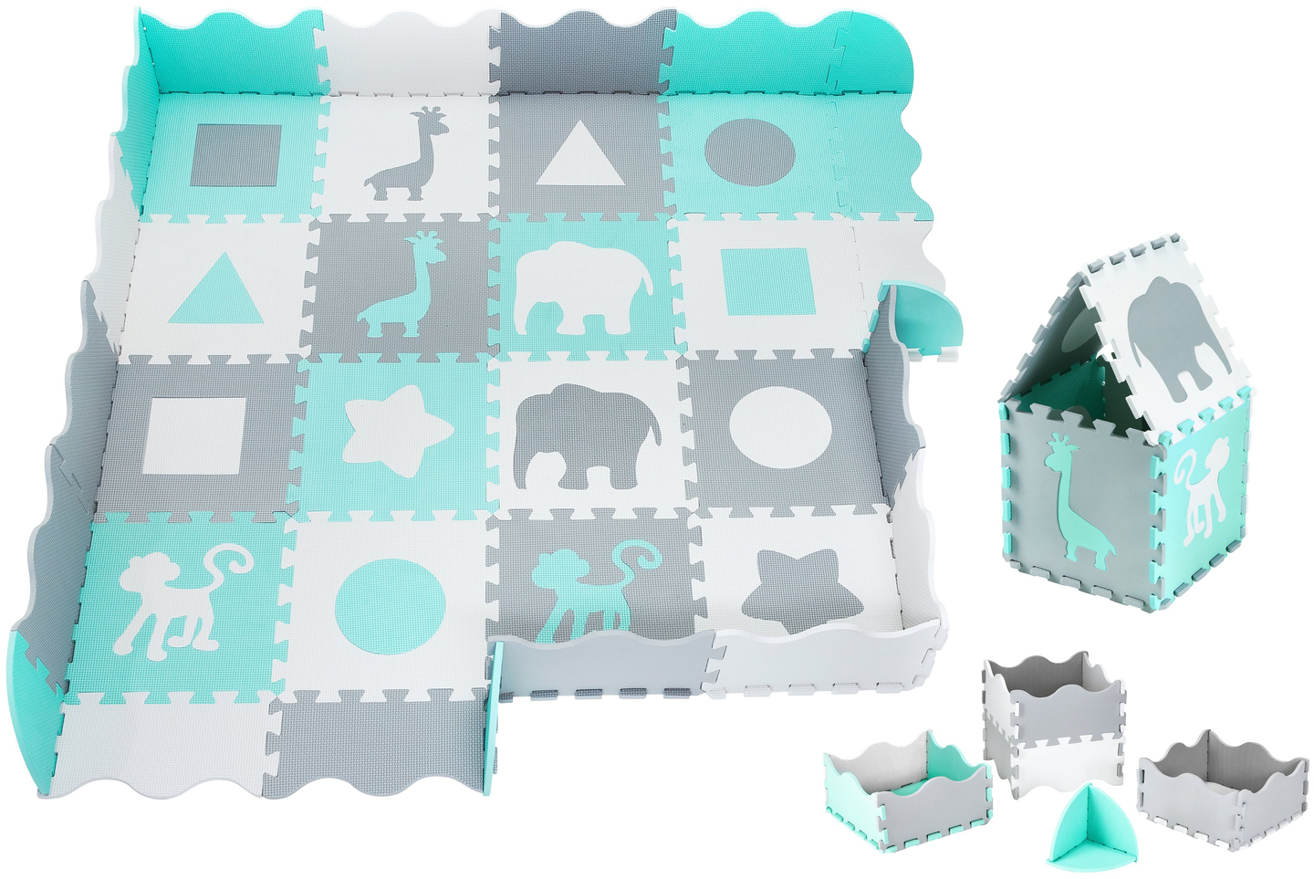 Podloga iz pene XL 150 x 150 x 1cm z robom - EVA pena - meta