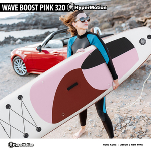 Napihljiva SUP Stand Up Paddle deska 320cm z veslom in sedežem - HyperMotion WAVE BOOST PINK 320