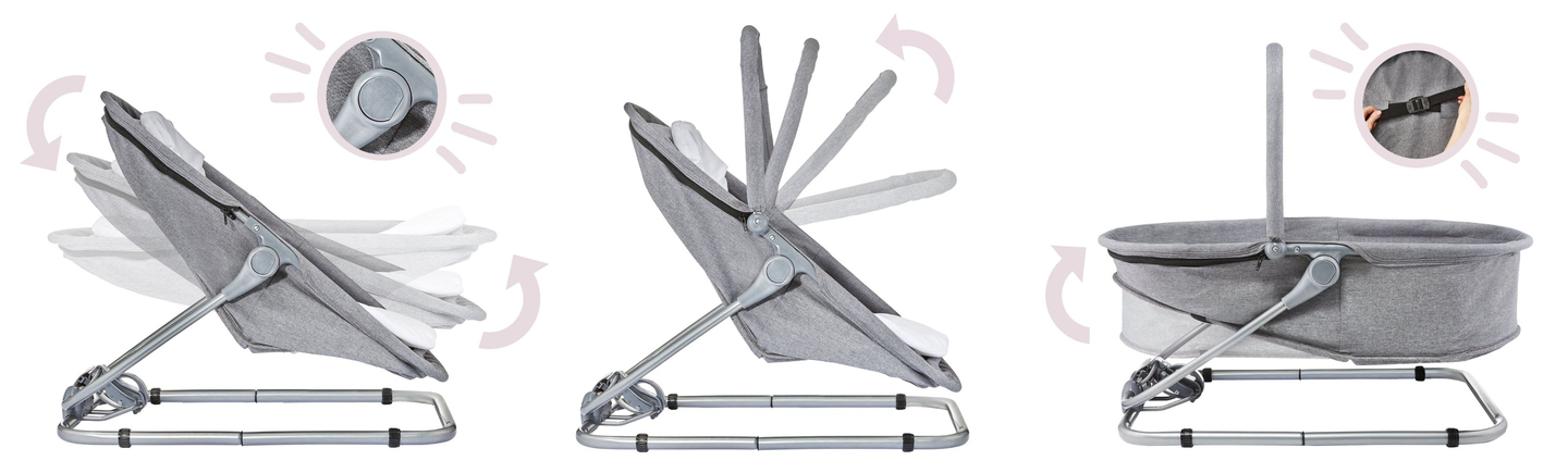 Ležalnik + plavalni sedež + otroška posteljica 3 v 1 - Moby-System MILA