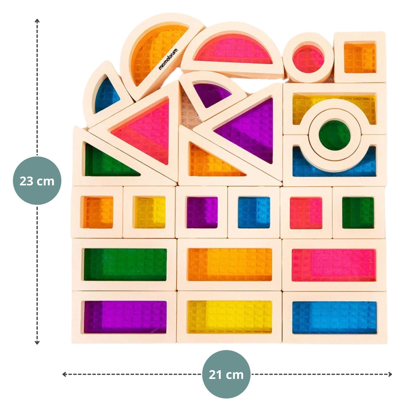 Mavrični leseni bloki - 25 elementov