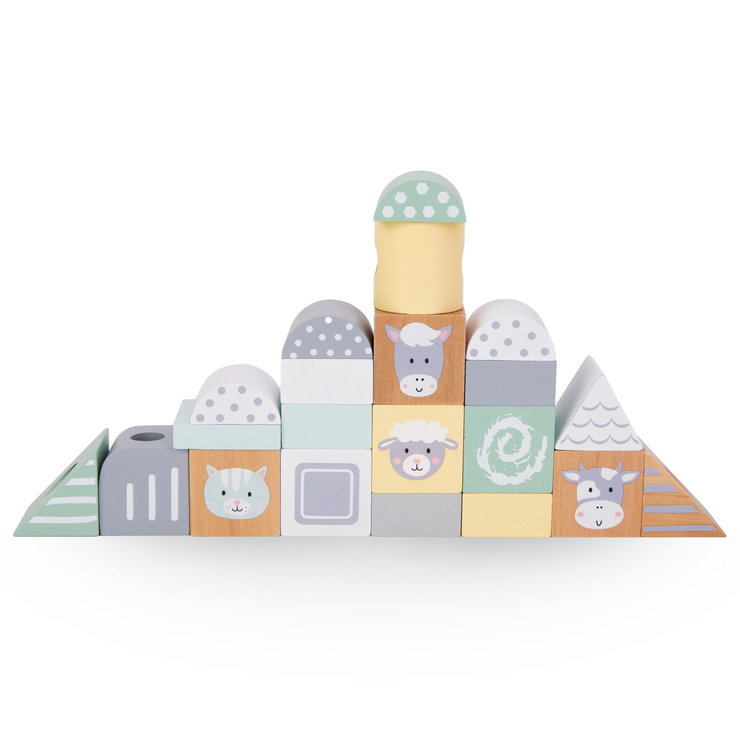 Leseni vlak z bloki za dečka - Kmetija