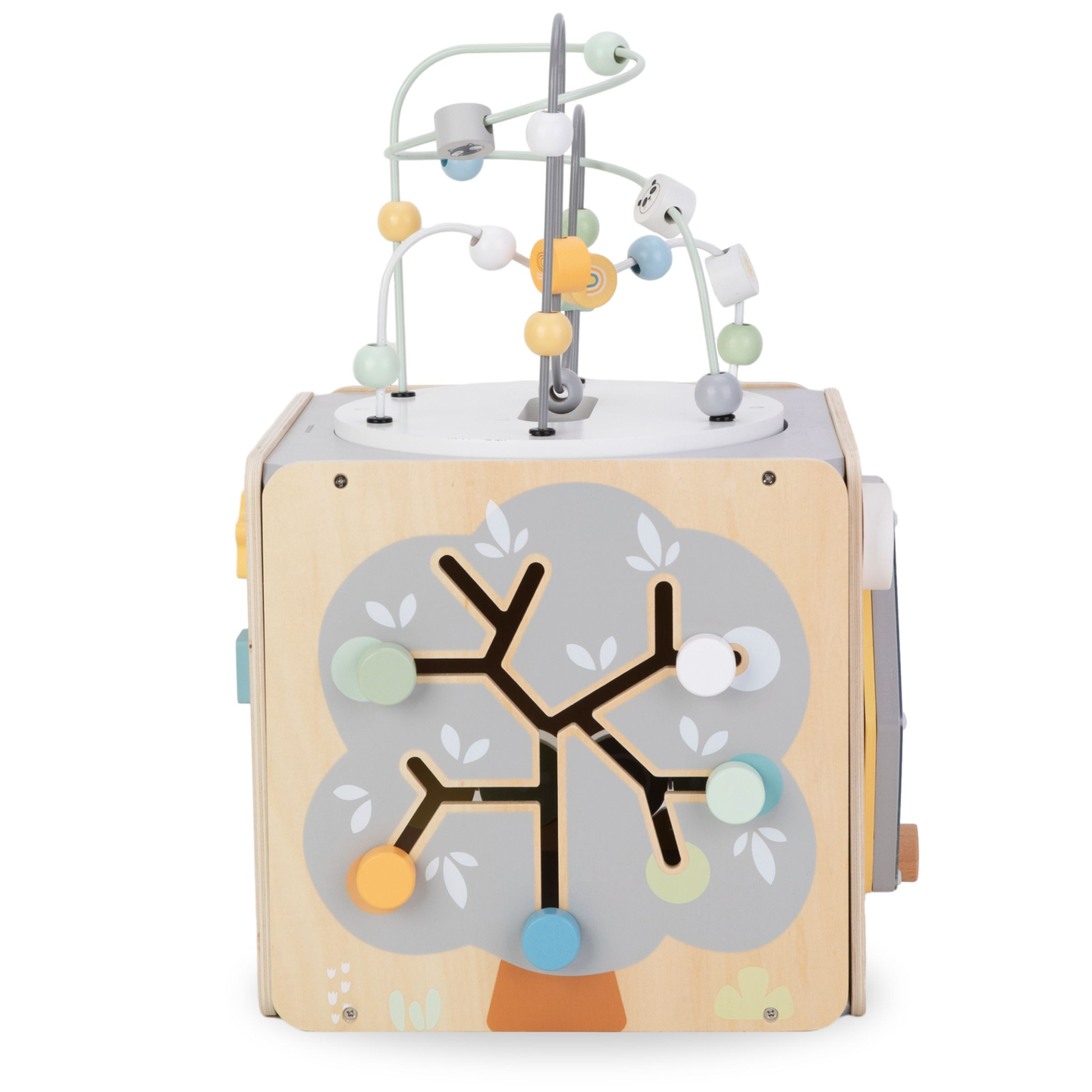 Velika lesena kocka z zanko - Montessori