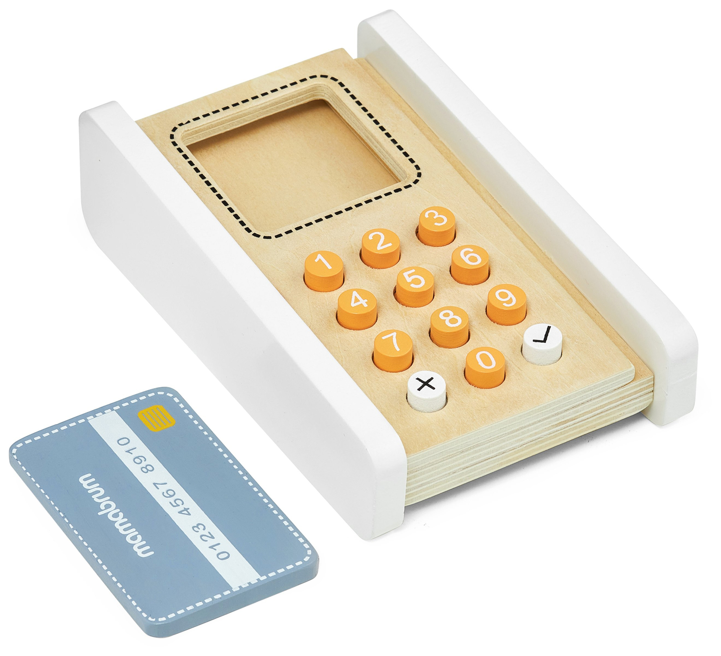 Mini market - trgovina s tehtnico, terminalom, plačilno kartico in sadjem