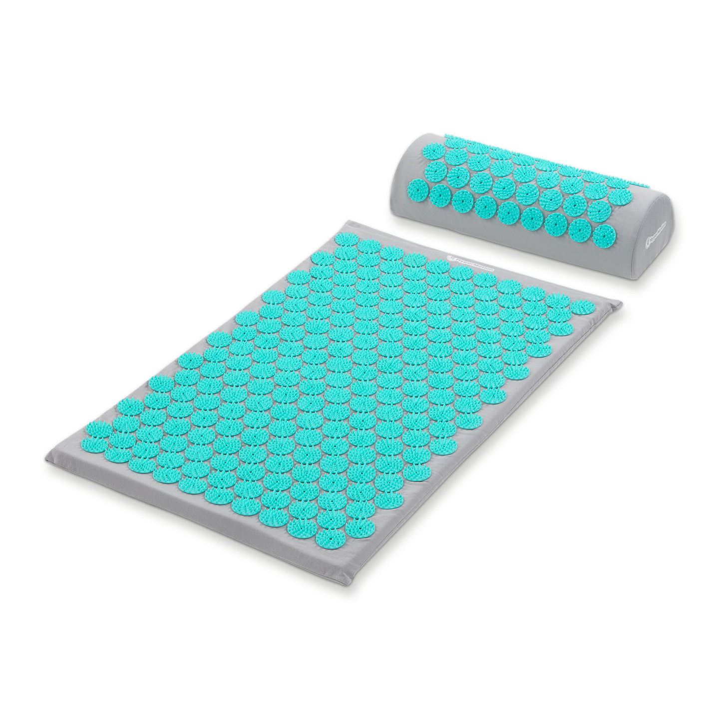 Akupresurna podloga z blazino in prevleko - 72 cm HyperMotion sivo-mint