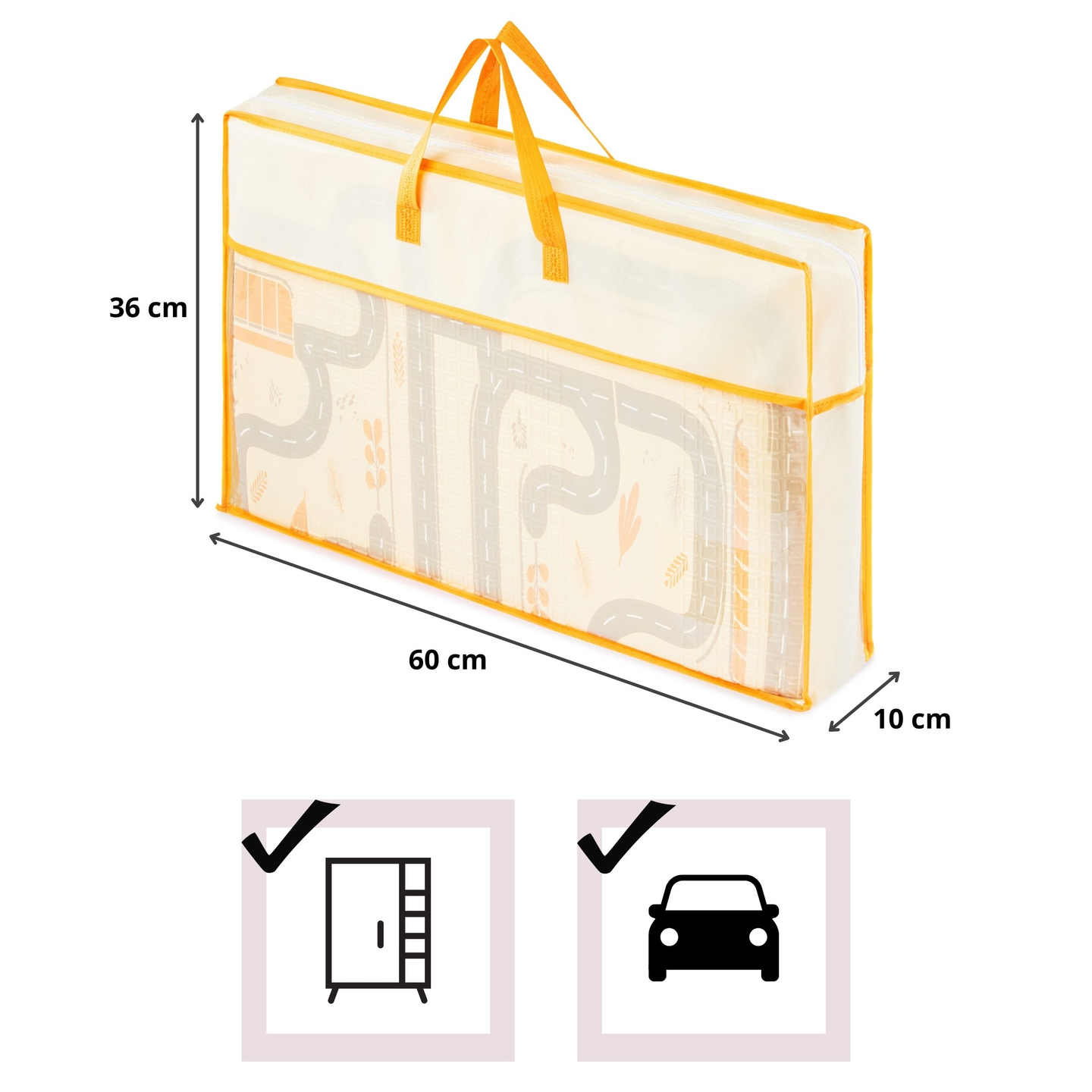 Dvostransko zložljiva penasta podloga 180 x 120 x 1 cm - Magic Forest/Autumn Streets - boho