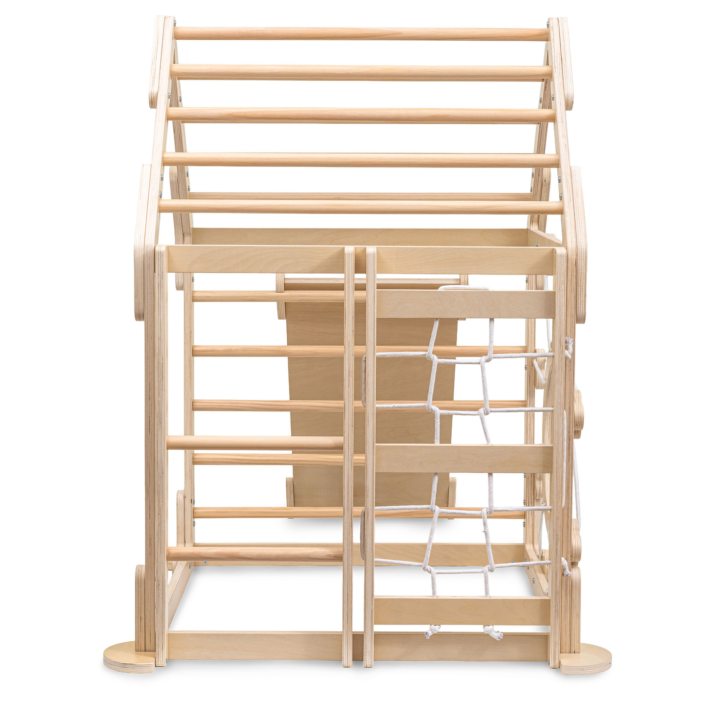 Leseno notranje igrišče za otroke - hišica z lestvami in toboganom