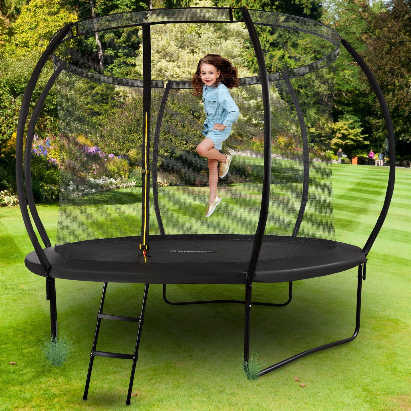 HyperMotion otroški vrtni trampolin XL - 305 cm 10FT - z lestvijo in notranjo mrežo - za dom in vrt
