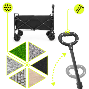 HyperMotion zložljiv invalidski voziček za plažo - črn, 80 kg