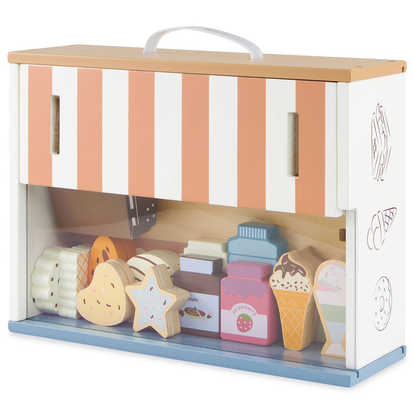 Zložljiva lesena trgovina - kavarna, slaščičarna z dodatki