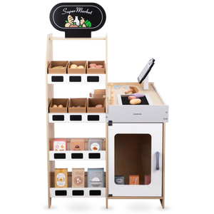 Lesena zelenjavna tržnica - velika XXL stojnica, trgovina z igralno blagajno