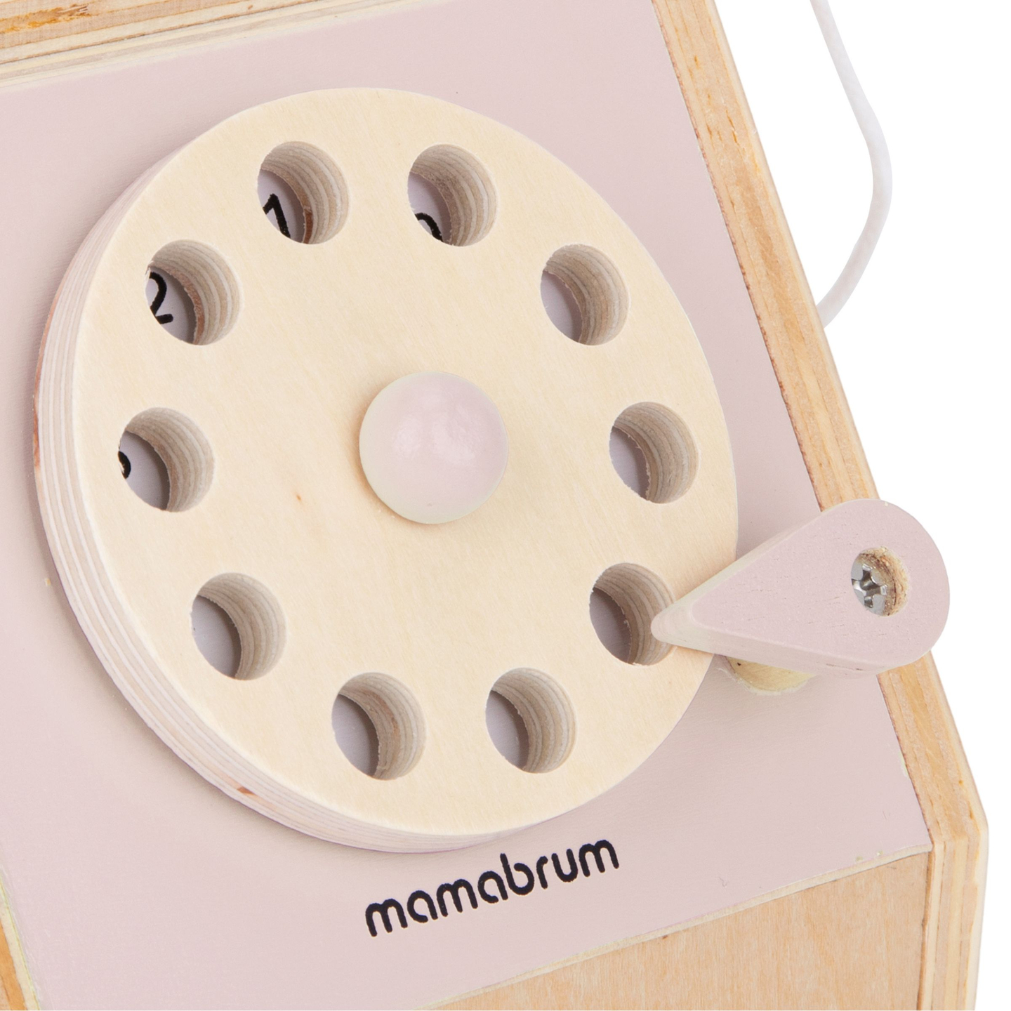 Retro leseni telefon - pastelno roza