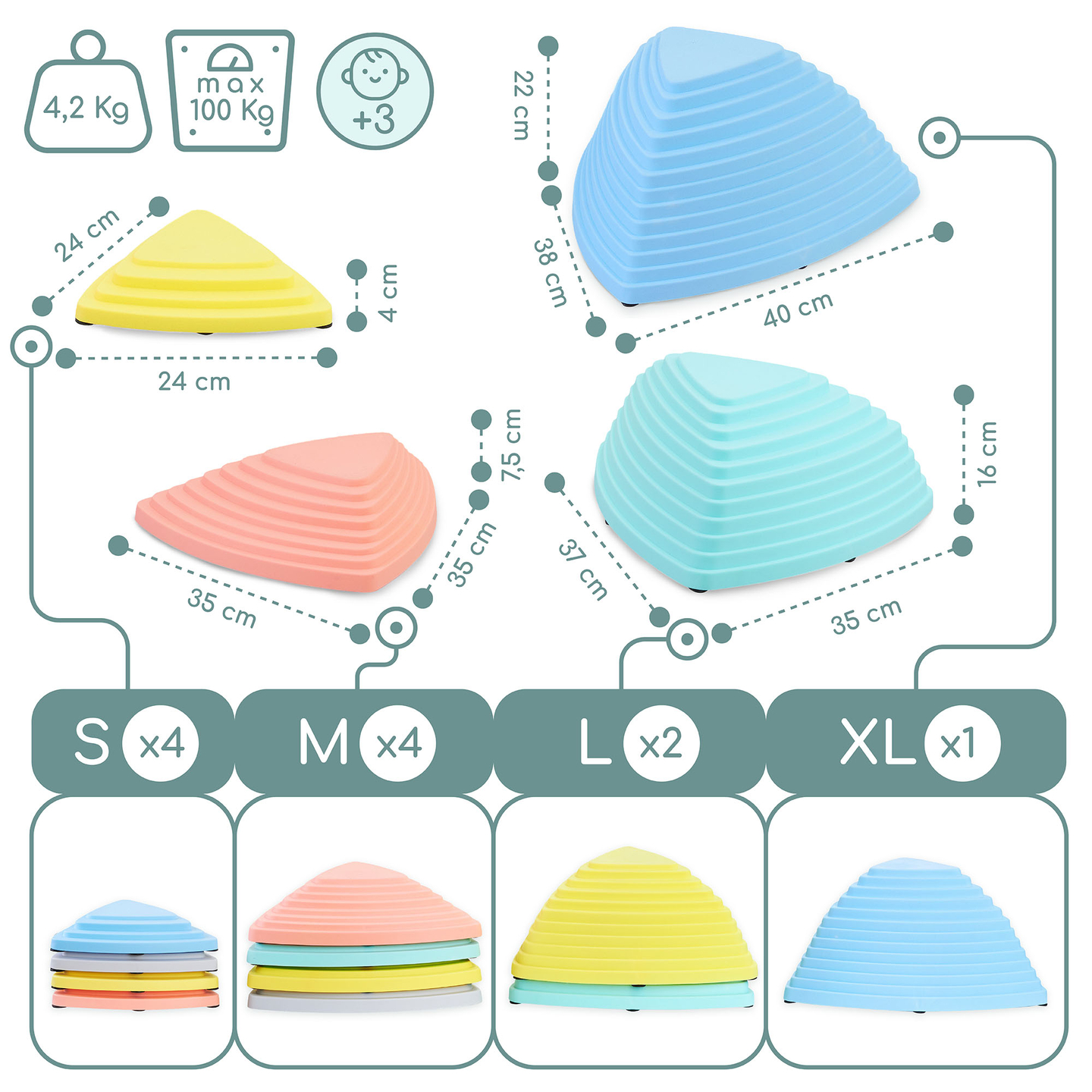 Barvni balansirni kamni - 11 kosov