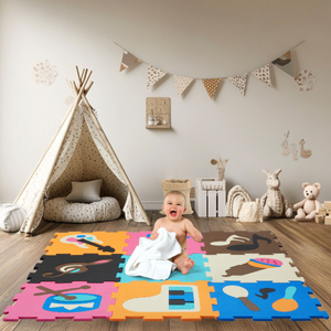 Izobraževalna penasta podloga za sestavljanke 90 x 90 x 1cm - EVA pena - oblika: instrumenti