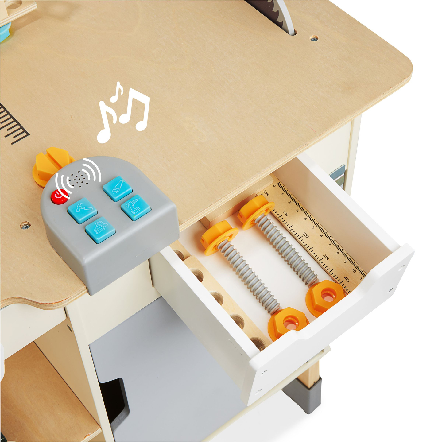 XXL Velika lesena delavnica z orodjem - set za domače mojstre, 74 elementov