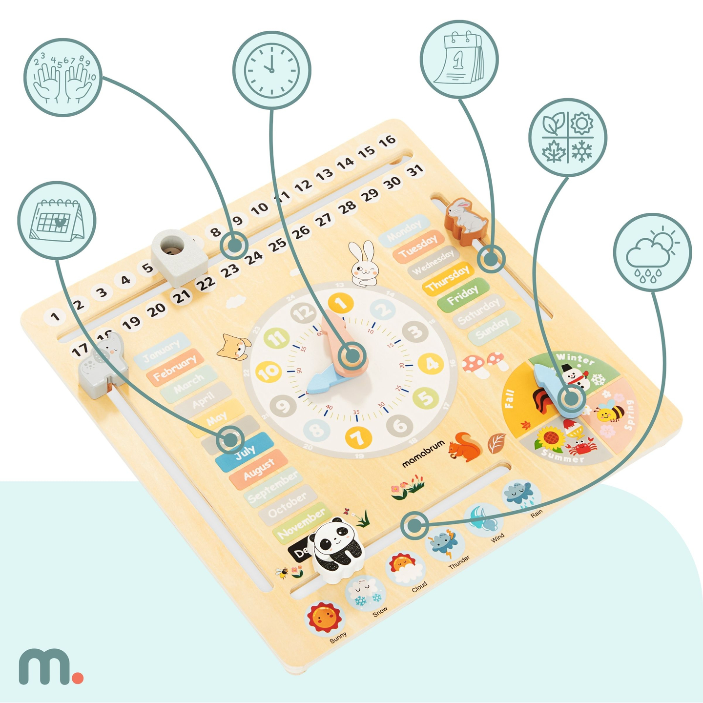 Leseni otroški koledar 6v1