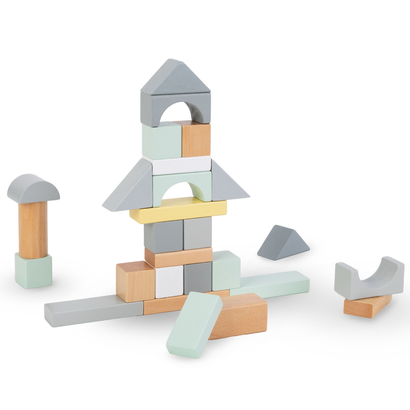 Pastelne lesene kocke - komplet 100 XL kosov