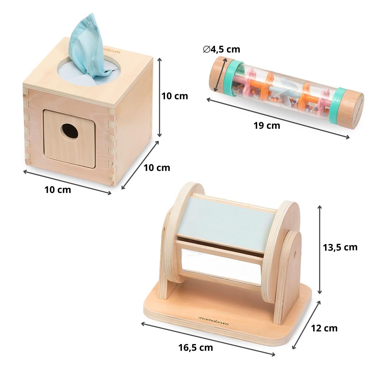 Komplet igrač Montessori za malčke od 0 do 6 mesecev