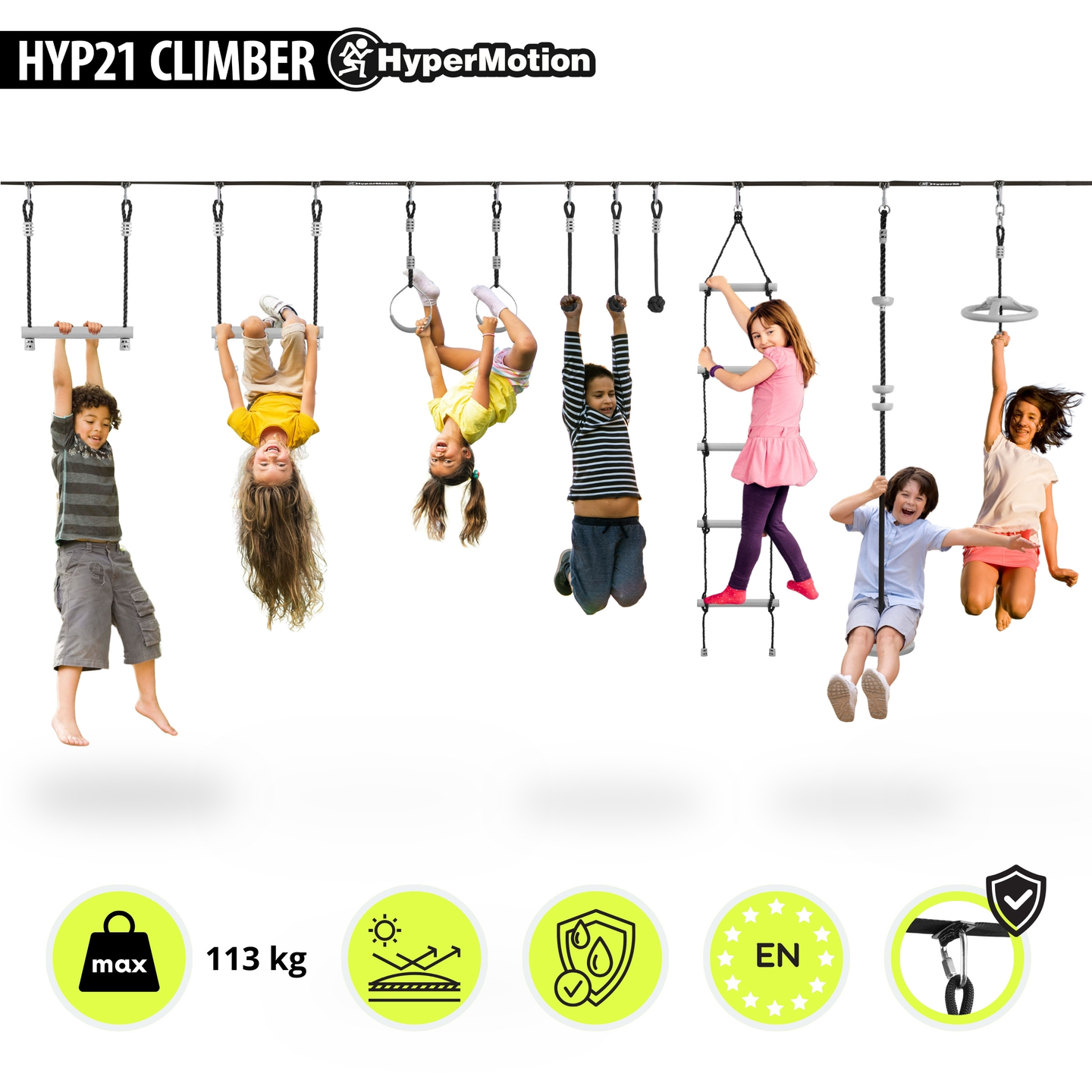 Nindža proga z ovirami za otroke - HyperMotion slackline set - 10 ovir