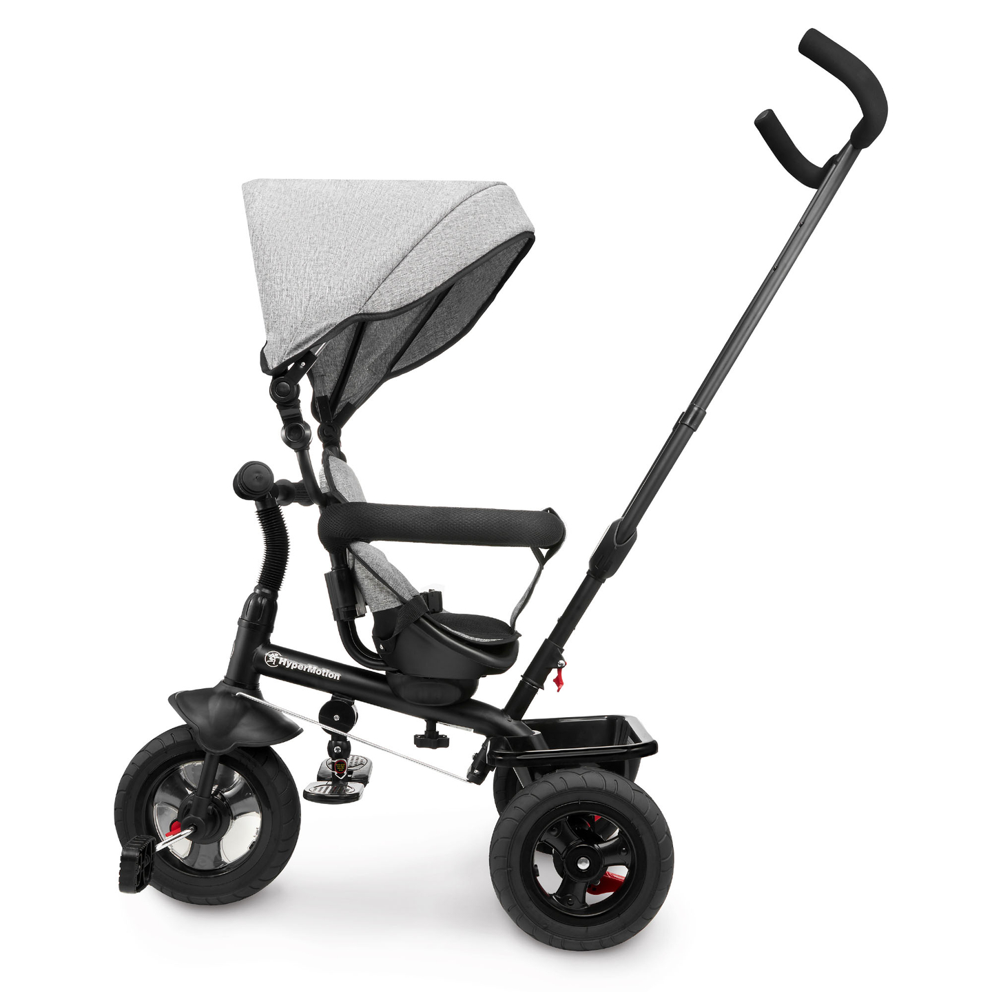 Tricikel za otroke od 1 do 4 let - TOBI FREY - siva barva - vrtljiv - kolesa s črpalko + tlačilka