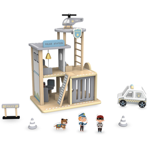 Lesena policijska postaja z dodatki