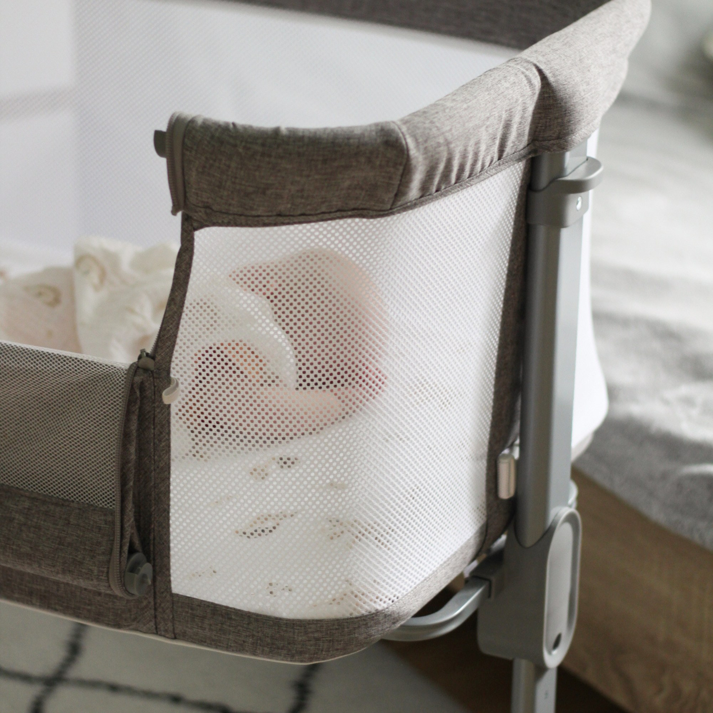 Podaljšek za otroško posteljico Moby-Sistem LUNA 3v1 - siva