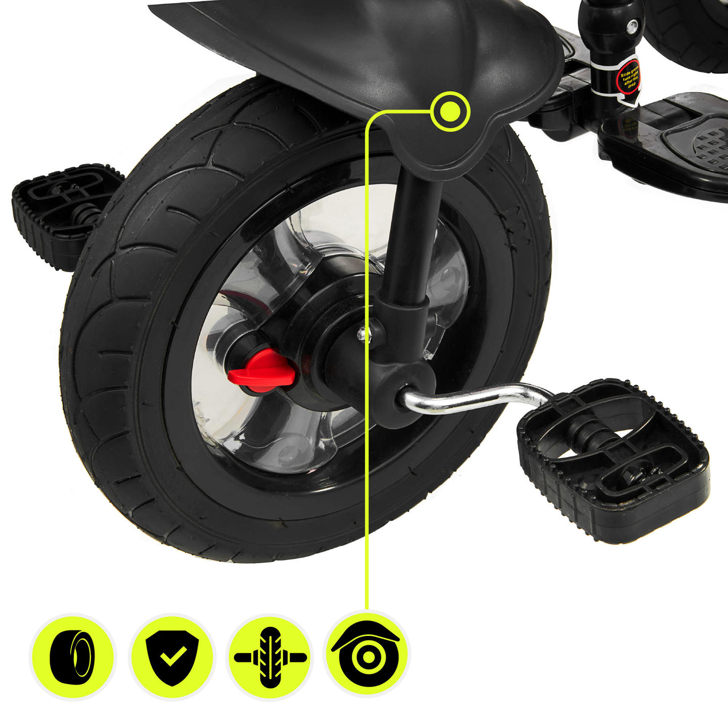Tricikel za otroke od 1 do 4 let - TOBI FREY - roza barva - vrtljiv - kolesa s črpalko + tlačilka