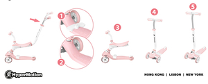 Skuter 5v1 HyperMotion - roza