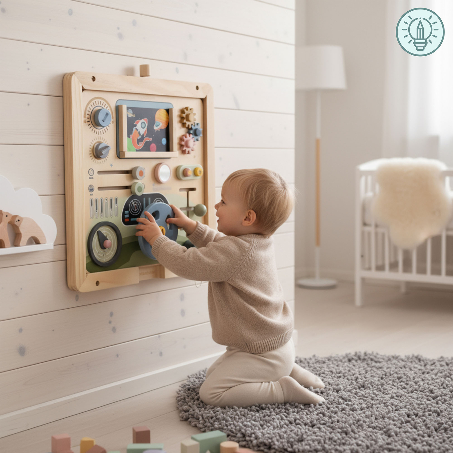 Lesen stenski okvir - za pritrditev izobraževalnih tabel Mamabrum