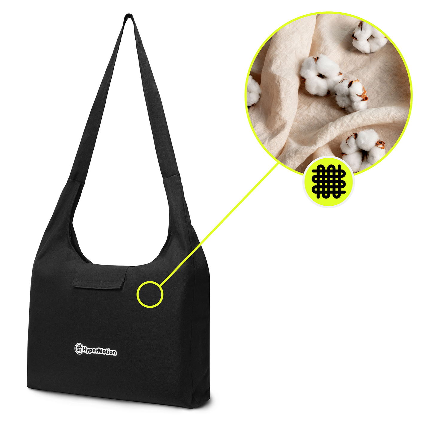 EKO lanena akupresurna podloga s kokosovimi vlakni in ajdovo blazino – 68 cm HyperMotion črno-bela