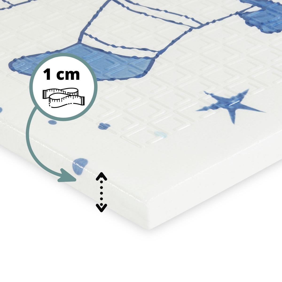Dvostranska zložljiva podloga iz pene 180 x 120 x 1cm - Kozmos/geometrični trikotniki