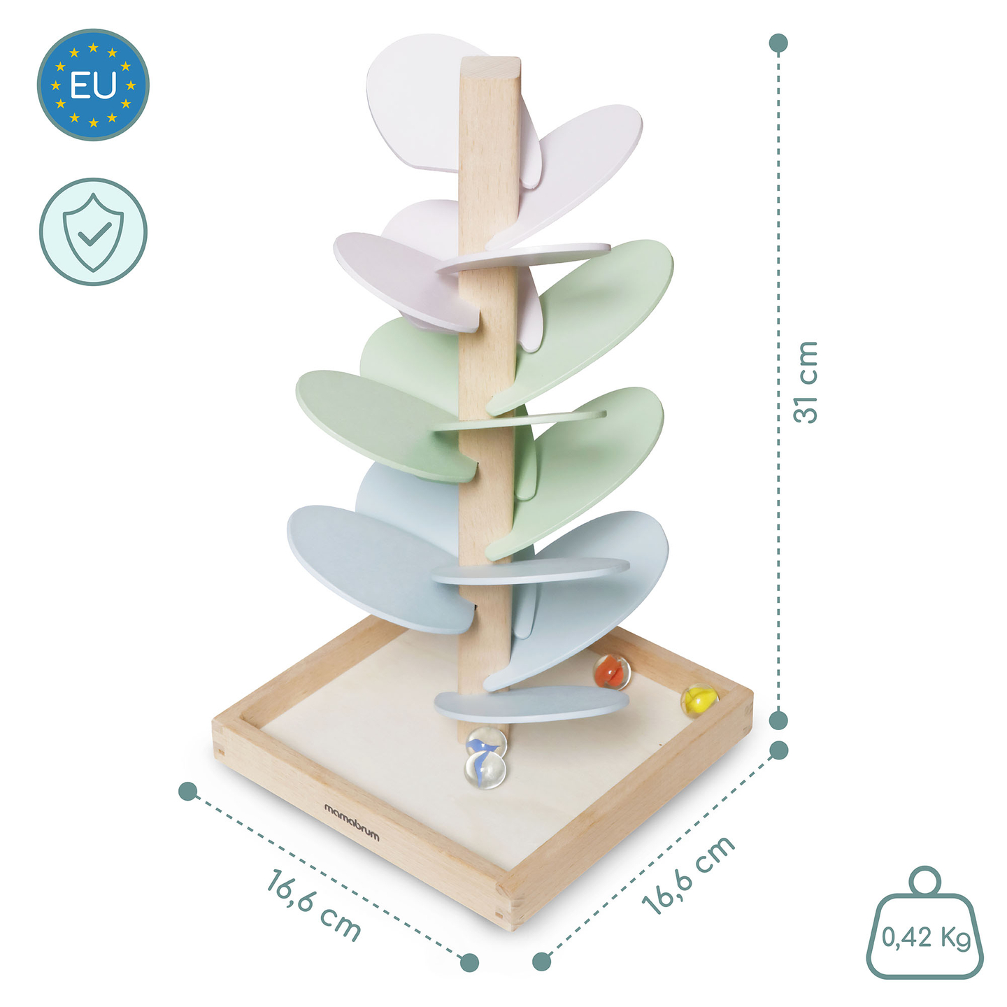 Leseni kulodrom - zvočno drevo s kroglicami