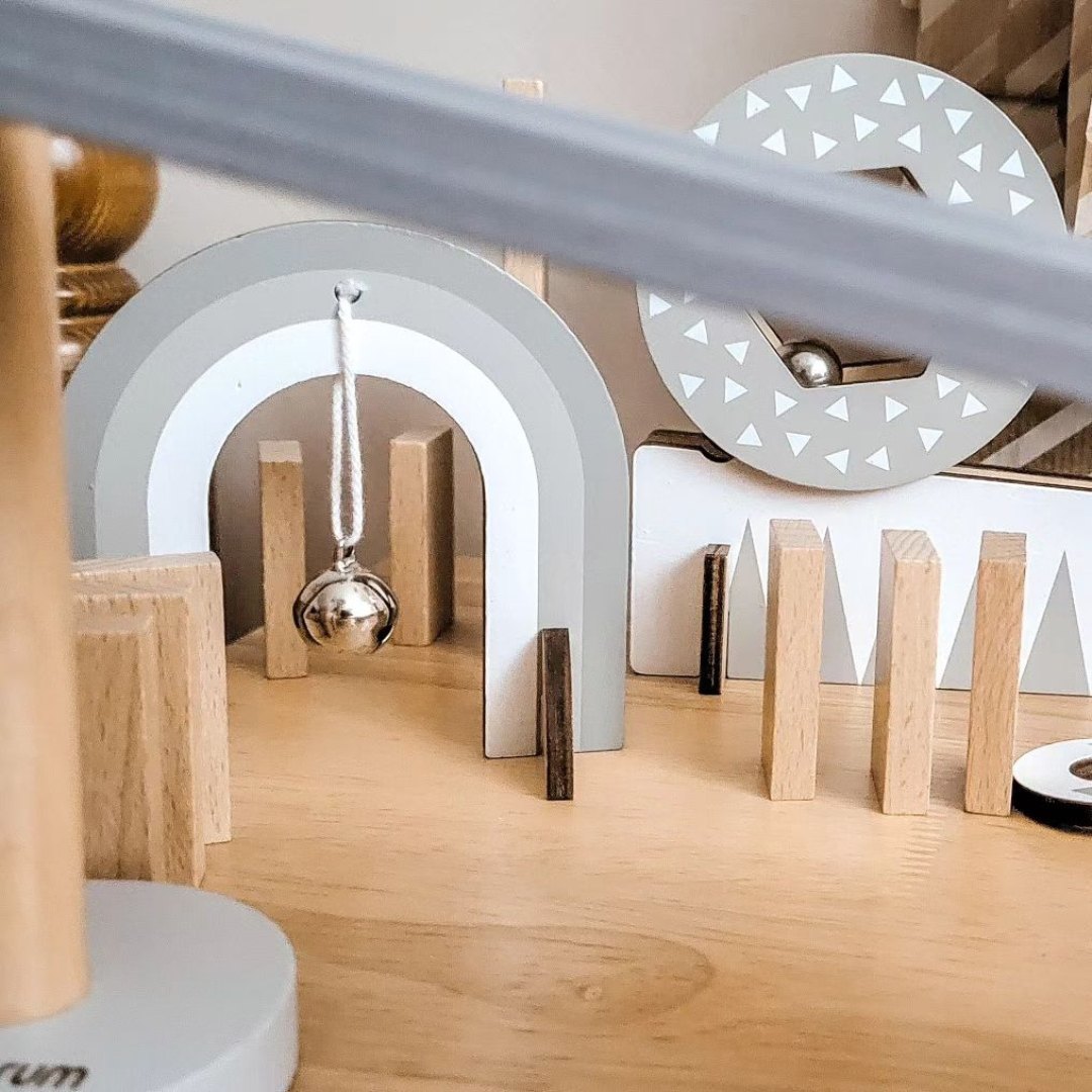 Leseni domino bloki - proga z ovirami - 48 elementov