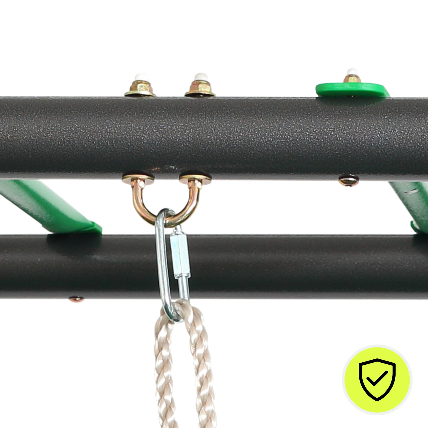 XXL jeklena vrtna gugalnica - 2 sedeža, lestev, gimnastični trapez