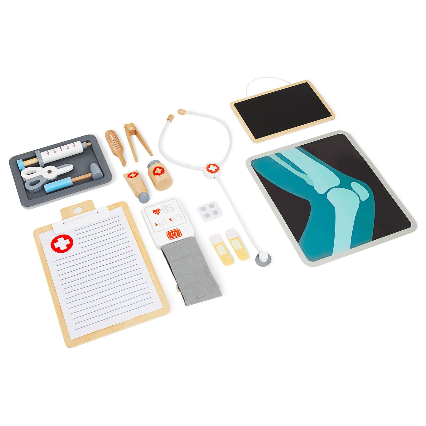 Lesena bolnišnica z zdravniško ordinacijo XXL - zdravniški komplet z dodatki