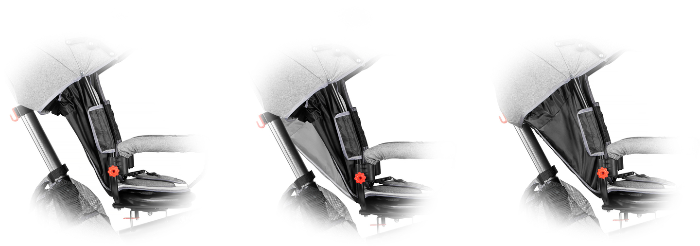 Tobi Velar tricikel + dežna folija - siva