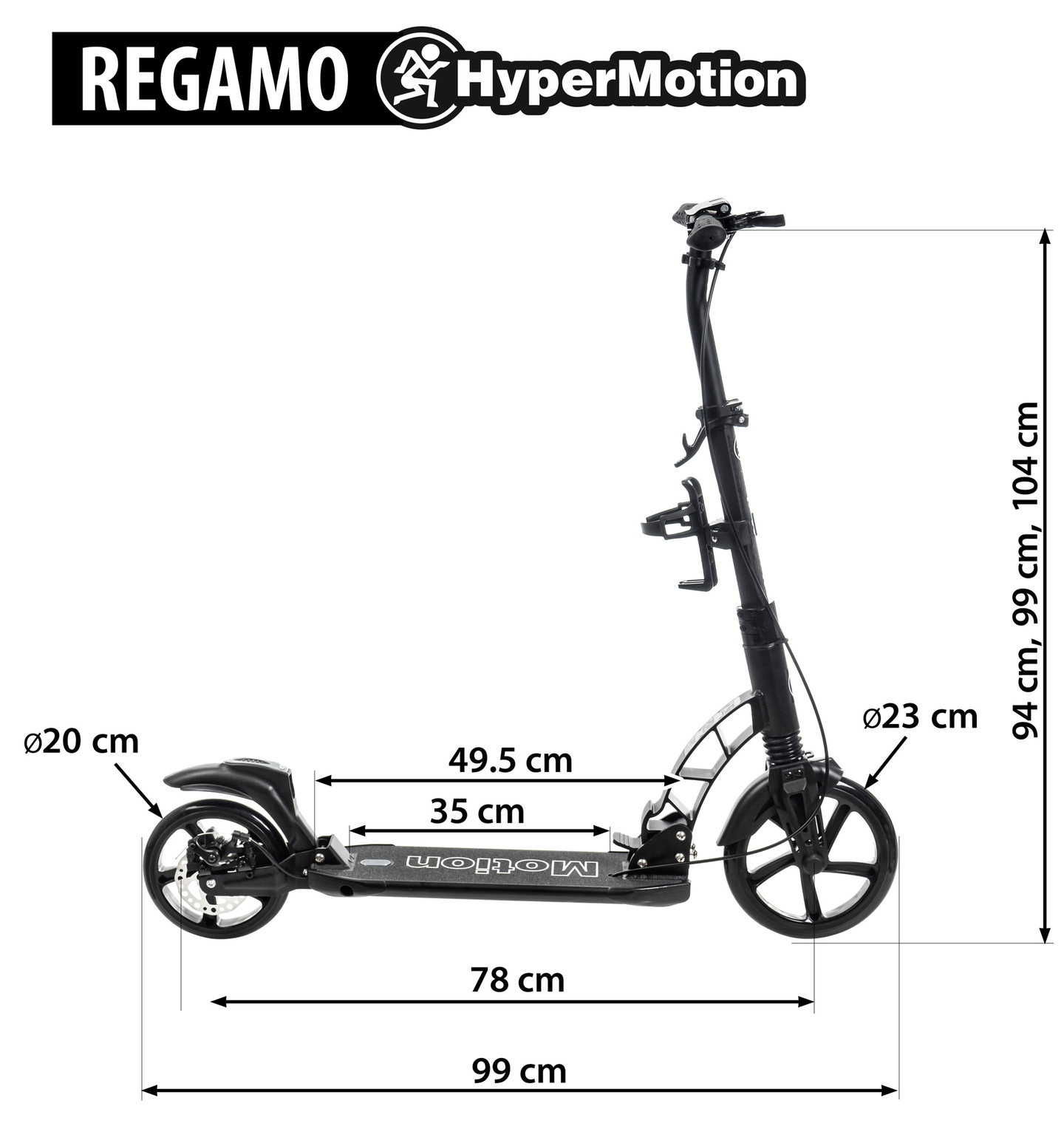 Skuter za odrasle HyperMotion REGAMO - črn