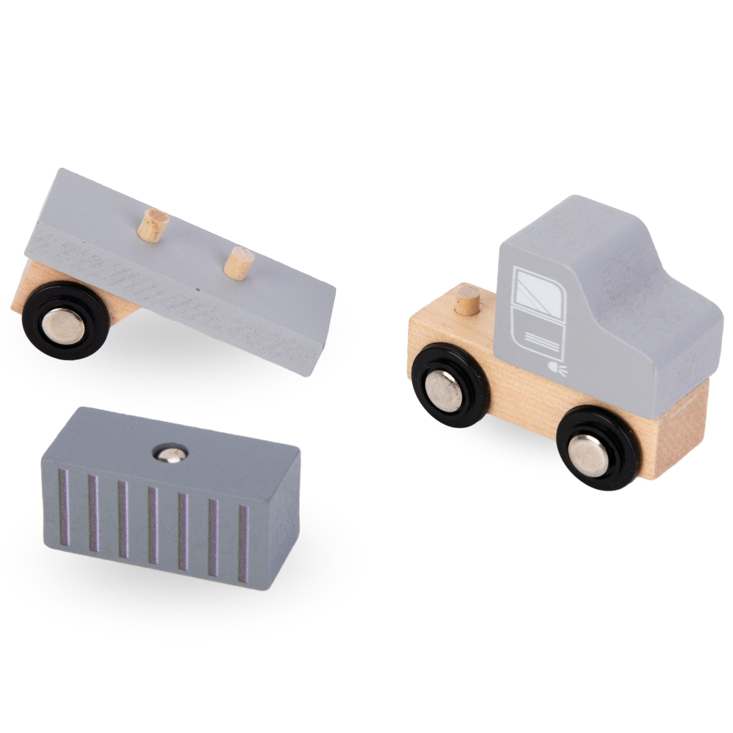 Mobilni pristaniški žerjav z magnetnim vitlom in dodatki - lesen komplet