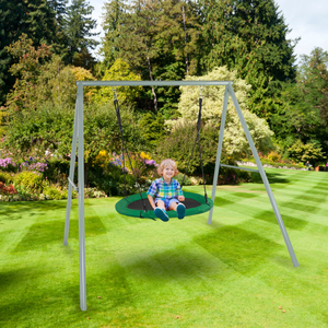 Vrtna gugalnica tipa štorkljino gnezdo z okvirjem in vrvmi