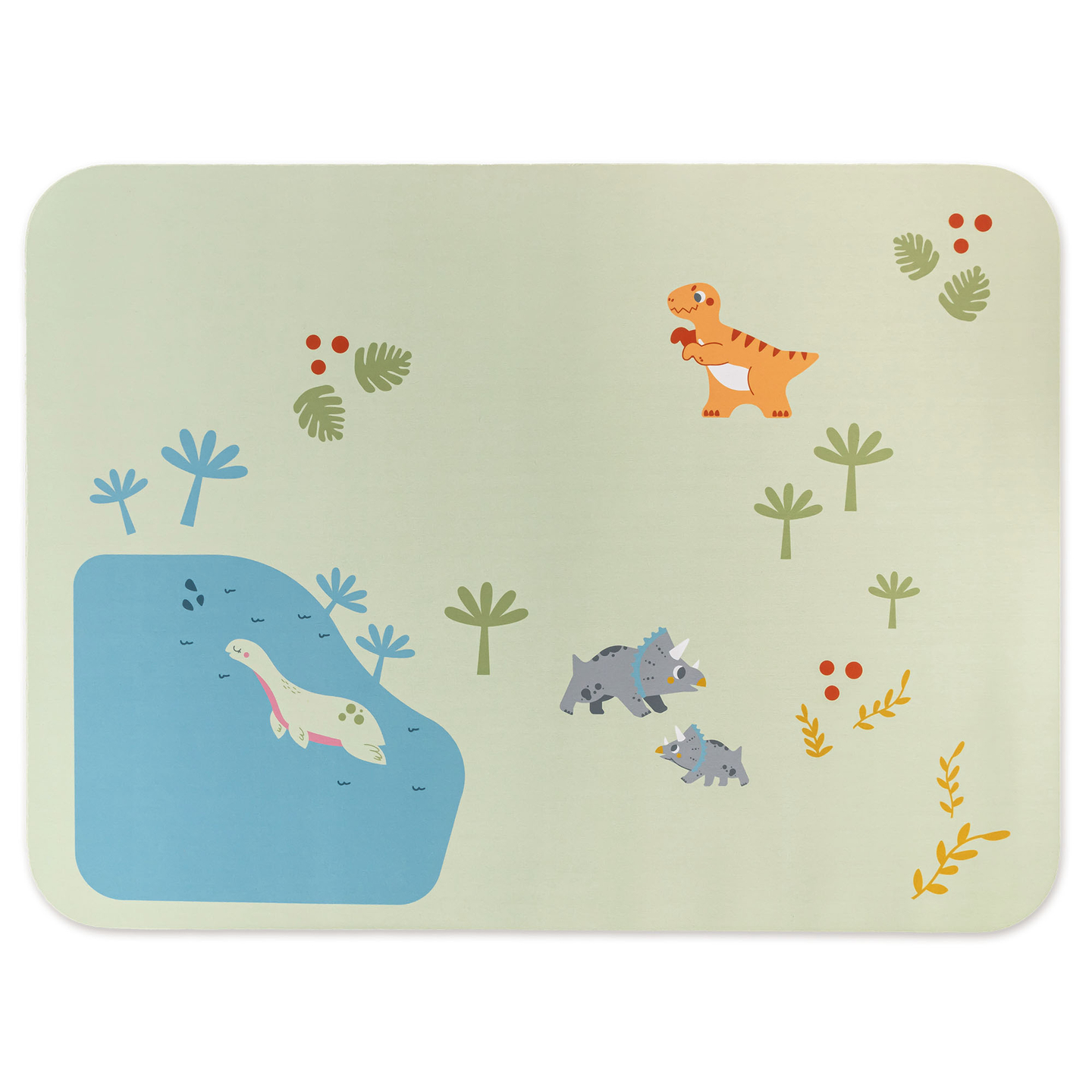 Lesen vlak Dino Park z nedrsečo podlogo - dinozavri, vlak, tiri, vulkan, zvonec