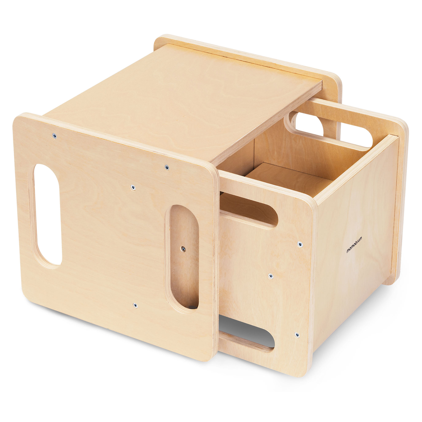 Lesena miza in stol s funkcijo stopnice – večnamenski Montessori komplet za otroke