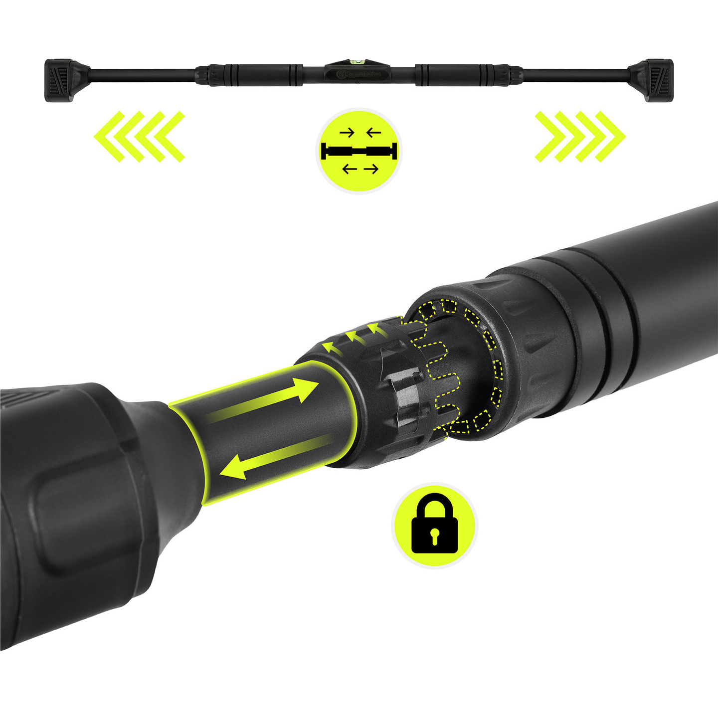 Nastavljiva palica za dvigovanje HyperMotion 74–100 cm, 200 kg, črna