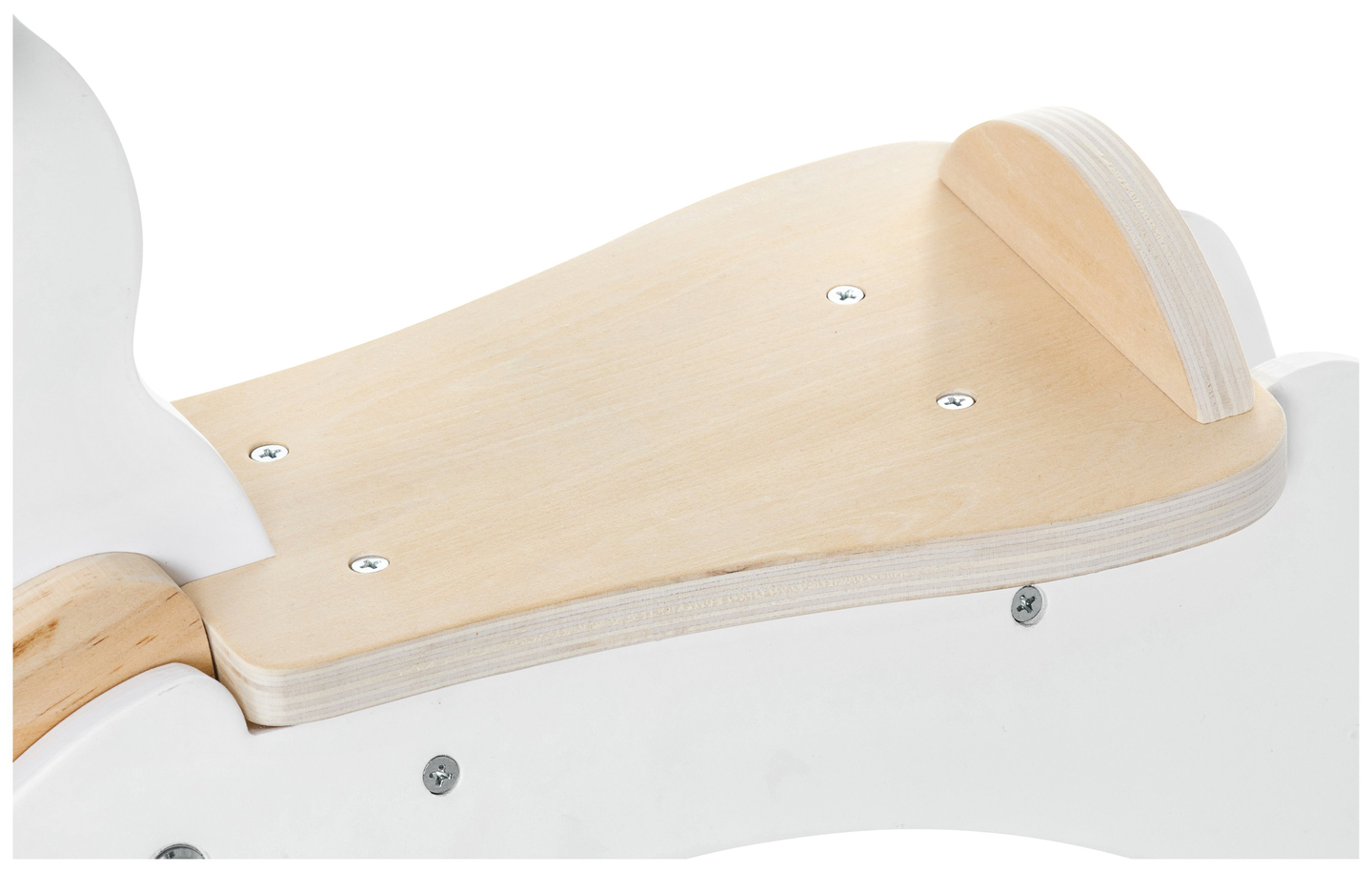 Leseni gugalni konjiček - bel - od 12 mesecev.