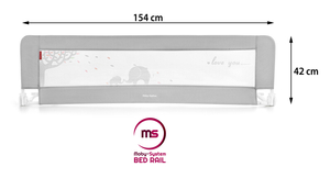 Varnostna ograja za posteljo - Posteljna ograja - siva