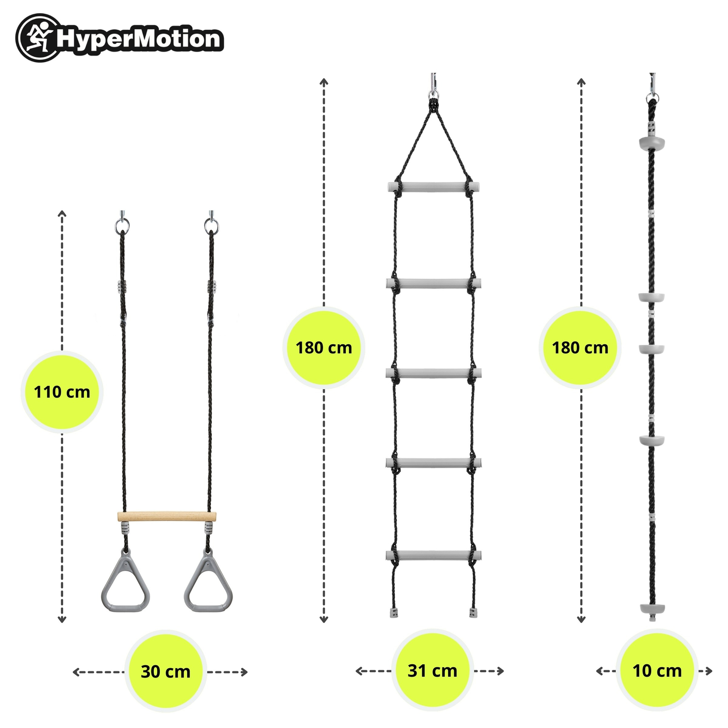 Nindža proga z ovirami za otroke - HyperMotion slackline set - 9 ovir