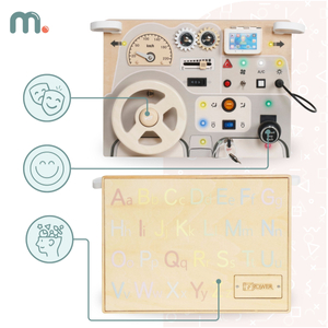 Montessori lesena igralna plošča za majhne otroke - armaturna plošča avtomobila