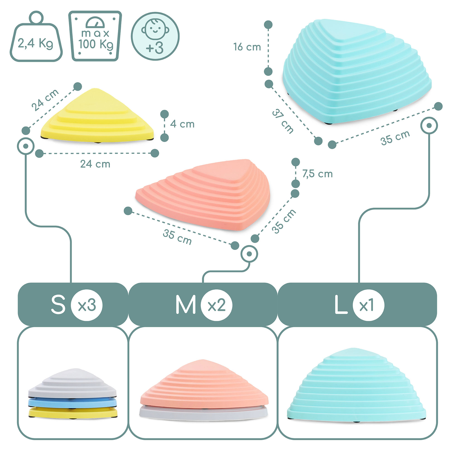 Pisani balansirni kamni - 6 kosov