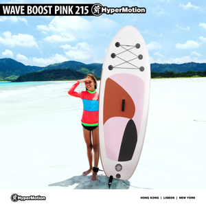 Napihljiva SUP deska za otroke Stand Up Paddle 215cm z veslom - HyperMotion WAVE BOOST PINK 215