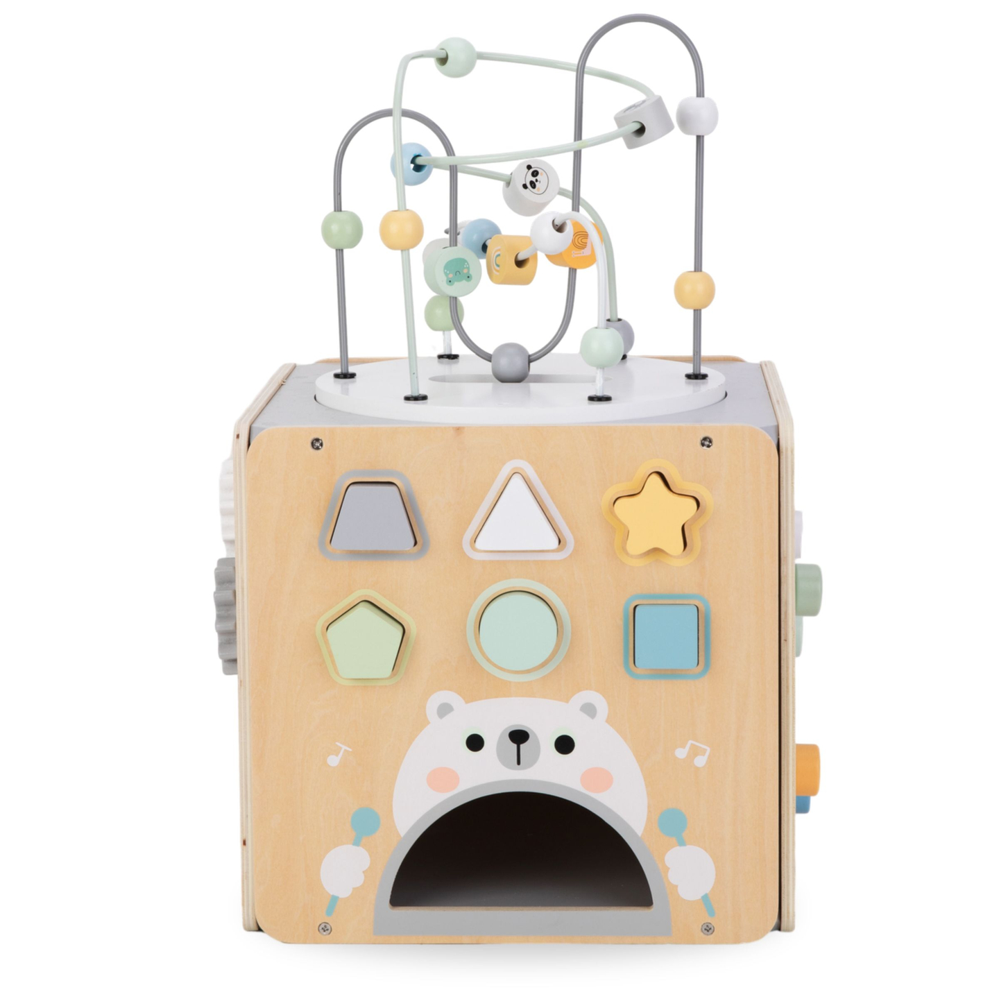 Velika lesena kocka z zanko - Montessori