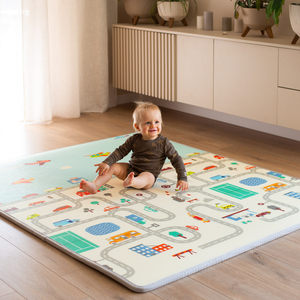 Dvostranska penasta podloga XXL - zvitek 2 CM (cesta in cikcak)